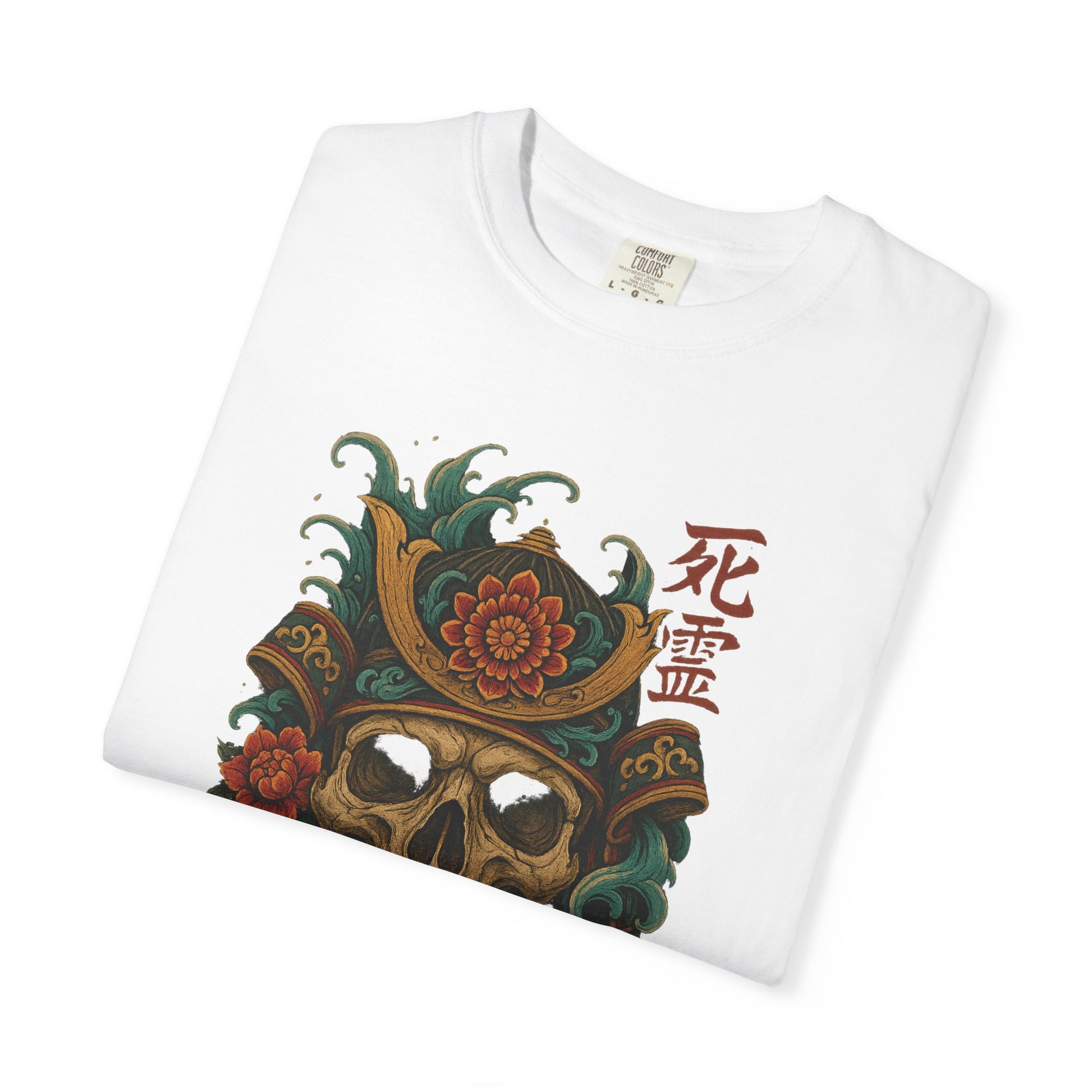 Samurai Skull with Peonies