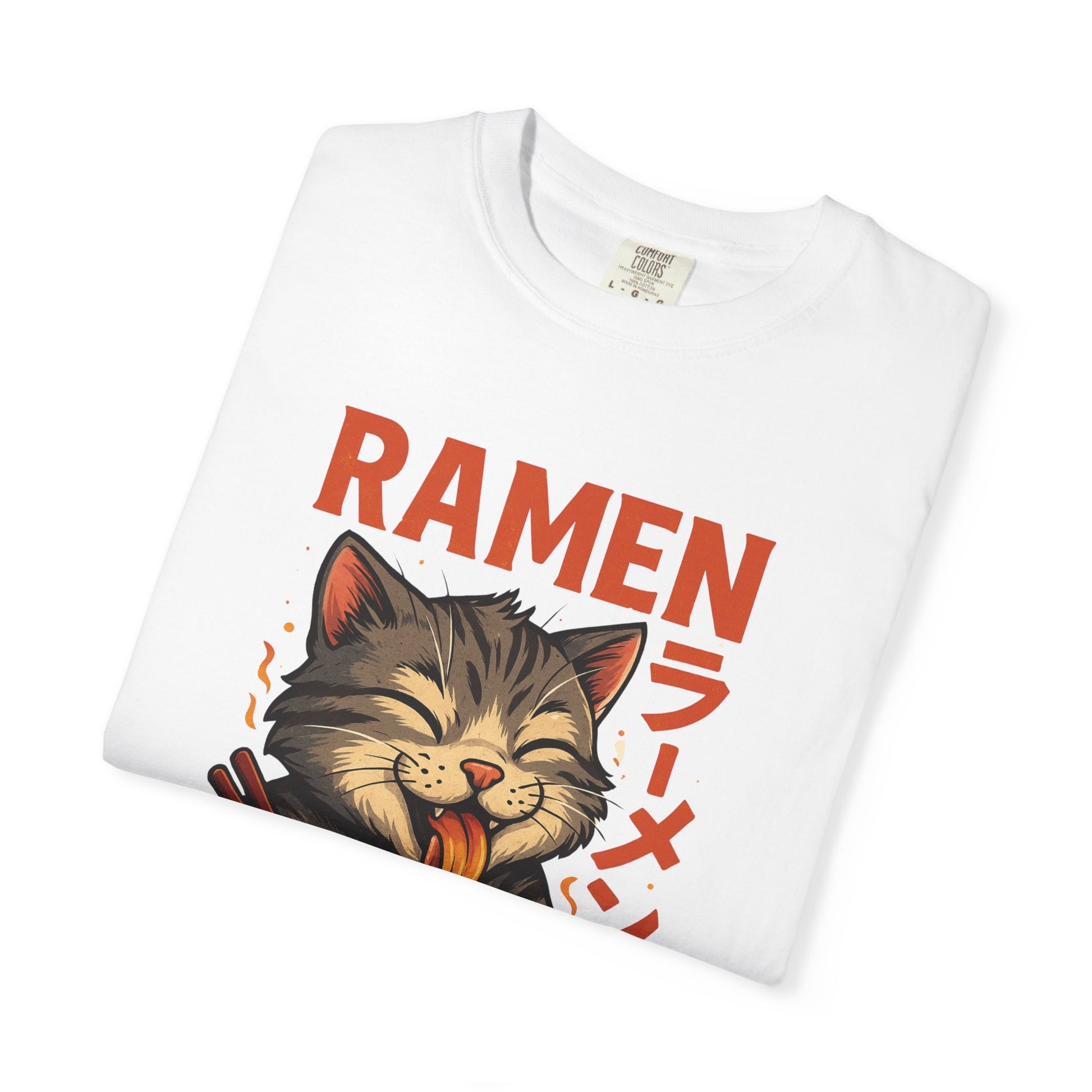 Happy Cat Eating Ramen