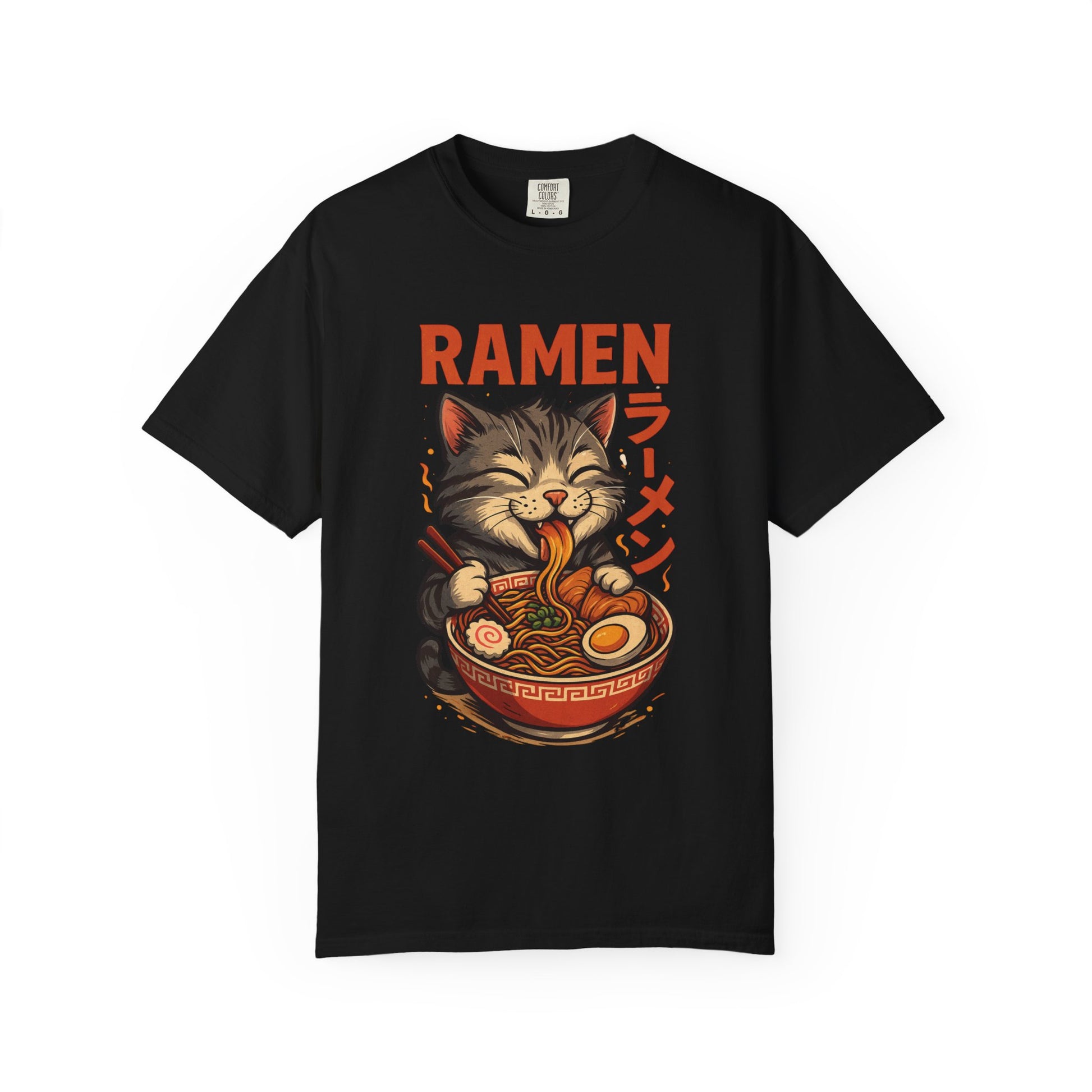 Happy Cat Eating Ramen