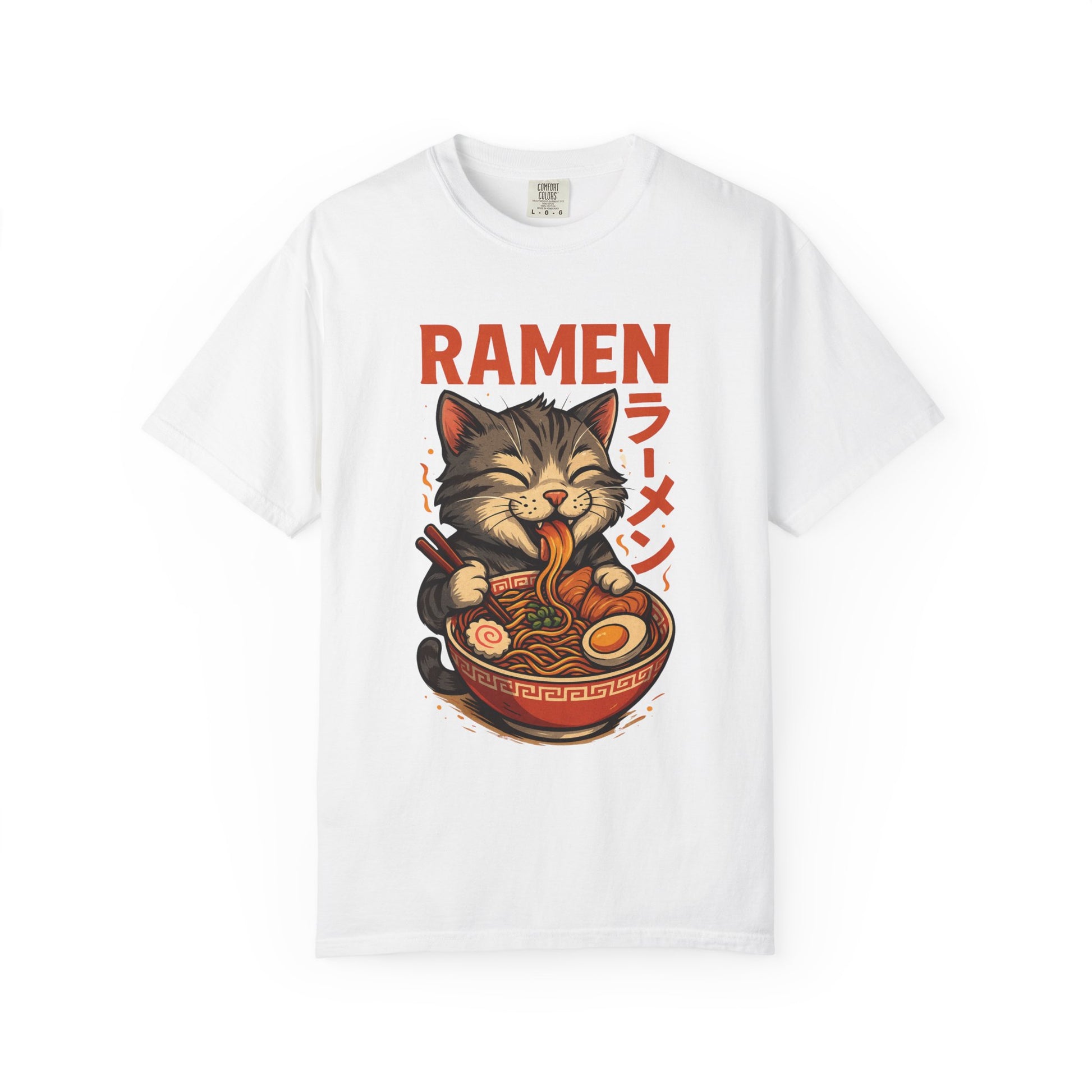 Happy Cat Eating Ramen