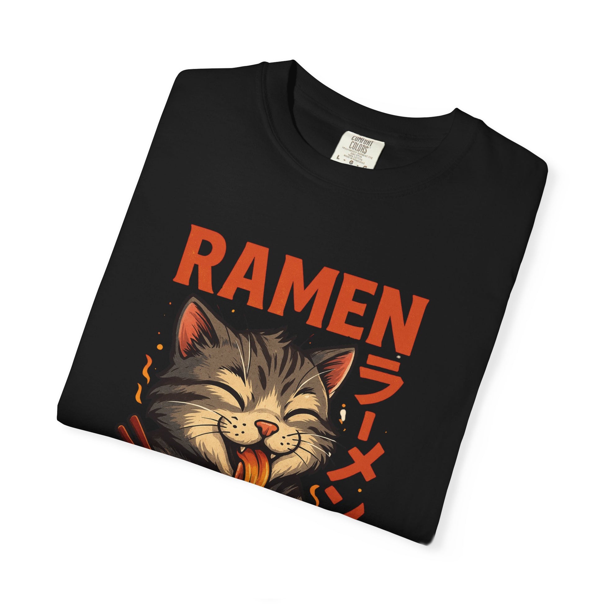 Happy Cat Eating Ramen